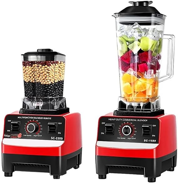 Blender Smoothie Maker, 2000W Professional Blender, 2L Food Jug Blender with 6 Professional Blades and Pusher, 15 Speeds, Food Processor for Juice, Ice, Nuts, BPA-Free
