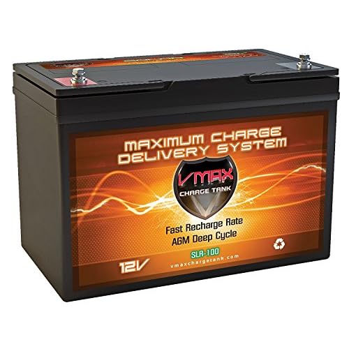 VMAX SLR100 12V 100Ah AGM Deep Cycle Battery - Group 27 High Performance Solar Battery for Renogy Off-Grid Systems, RV, Marine & Backup Power - Military Grade Alloys, Maintenance-Free & Non-Spillable