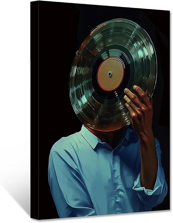 CXHOSTENT Black Music Wall Art Hip Hop Music Posters African American DJ Pictures Black Man Canvas Print Studio Office Bedroom Decor Frame (12.00" x 18.00")
