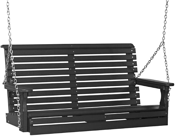 Poly Lumber 4' Plain Rollback Swing, Black