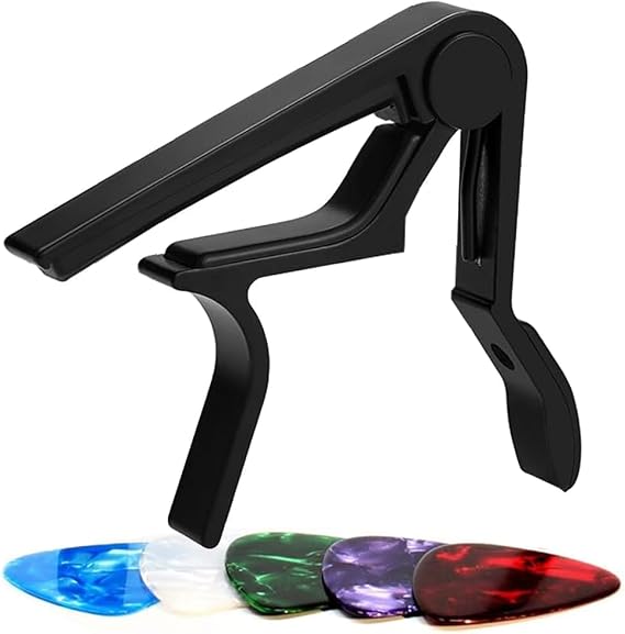 Guitar Capo for Acoustic & Electric Guitars Includes 1 Capo and 5 Picks for Free & Ideal for Musicians