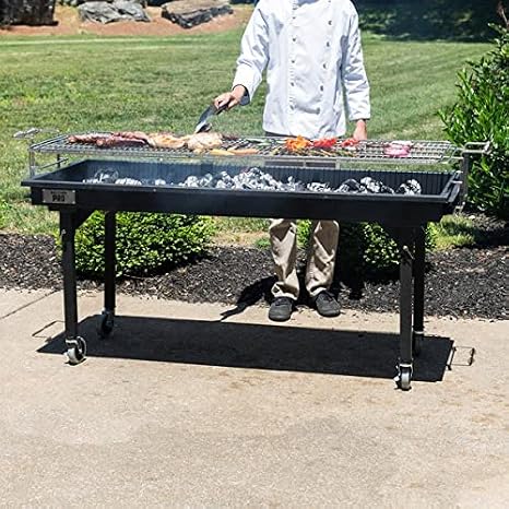 Backyard Pro CHAR60 60" Heavy-Duty Steel Charcoal Grill with Removable Legs and Cover