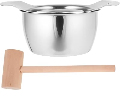 Kichvoe Pomegranate Peeler Stainless Steel Pomegranate Deseeder Peeling Tool with Bowl and Wooden Hammer Arils Removal Tool for Home Fruit Shop Kitchen Gadget
