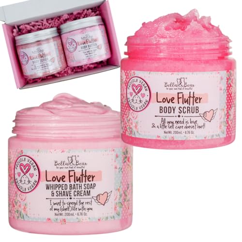 Bella and Bear Love Flutter Gift Set | Body Scrub | Body Butter | Gift for Her