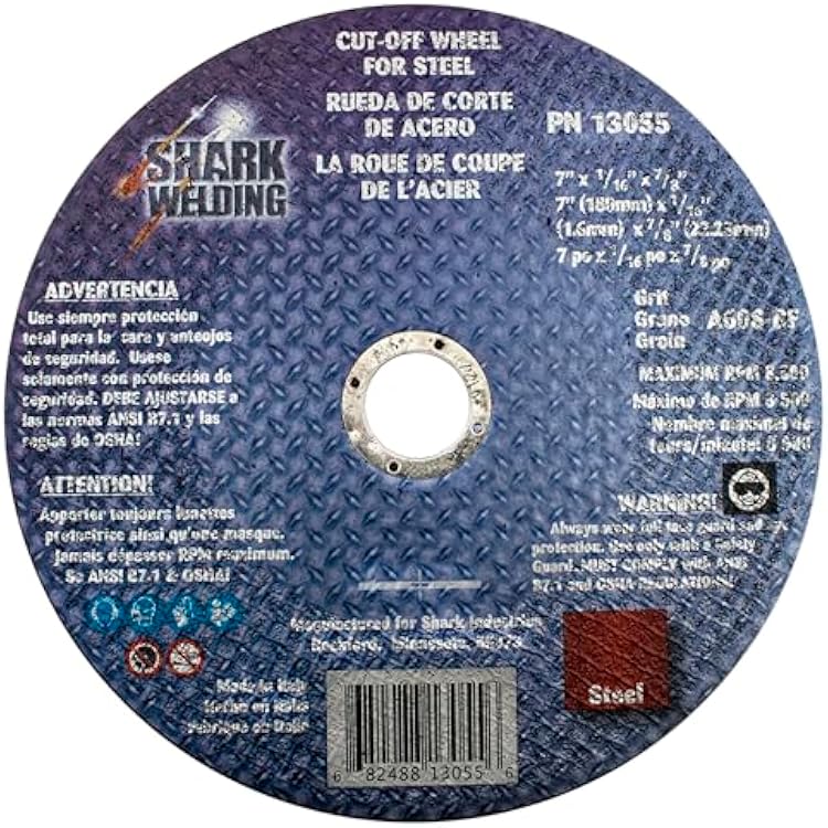 Shark 13055 7-Inch by .045x58-Inch Cut-Off Wheel 60-Grit, 5-Pack