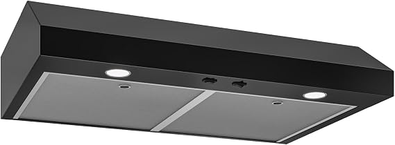 Broan-NuTone 30-Inch Black Under Cabinet Range Hood- Trusted Quiet Power with 350 CFM, 1.5 Sones for Effective Everyday Kitchen Ventilation