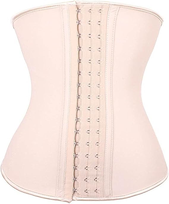 YIANNA Waist Trainer for Women Underbust Sport Workout Latex Abdominal Trainer Hourglass Body Shaper Weight Loss, U37G-Skin-M Beige