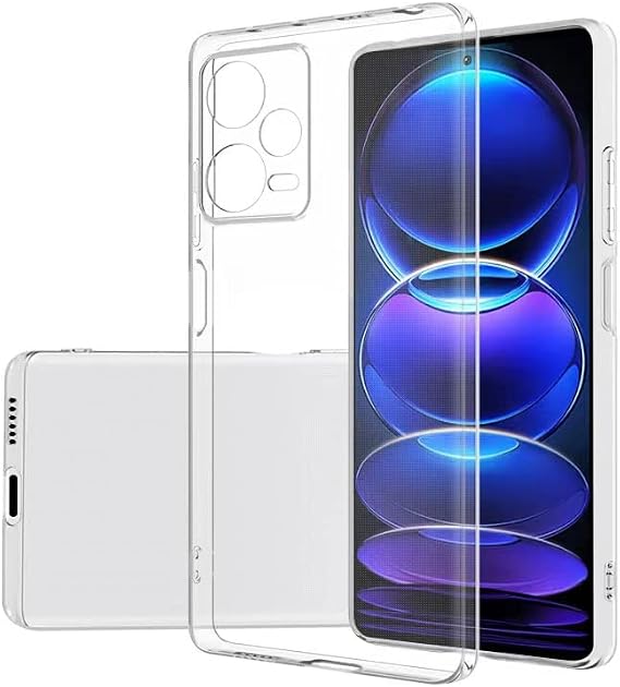 Ehr. Xiaomi Redmi Note 12 Pro 5G Compatible Camera Protected Anti-Shock Ultra Slim TPU Transparent Silicone Case (Transparent, Xiaomi Redmi Note 12 Pro 5G)