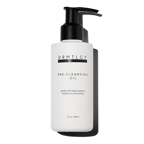 DRMTLGY Pre-Cleansing Oil | Makeup-Melting Face & Eye Cleanser | Waterproof makeup removal, Mascara & sunscreen removal, Double-cleanse prep, Gentle eye-area cleansing, Marula oil, Vitamin E