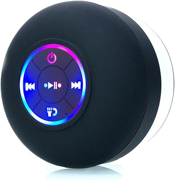Namohouse Shower Speaker, Wireless Bluetooth Speaker with LED Light - Black 1pcs