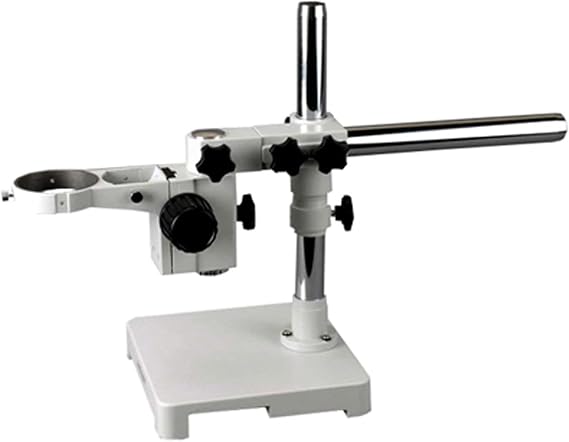 AmScope SAW Single-arm Heavy Duty Boom Stand for Stereo Microscopes | 76mm Stereo Microscope Holder Ring 360 Multi-Axis Head Rotation Heavy-Duty Boom Stand