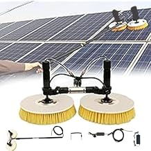 Double Head Electric Solar Panel Cleaning Brush,Photovoltaic Panel Cleaning Kit,3.5m - 7.5m Telescopic brushes rod,Rotating brush head,water-Saving Design,Strong Cleaning Power,3.5m