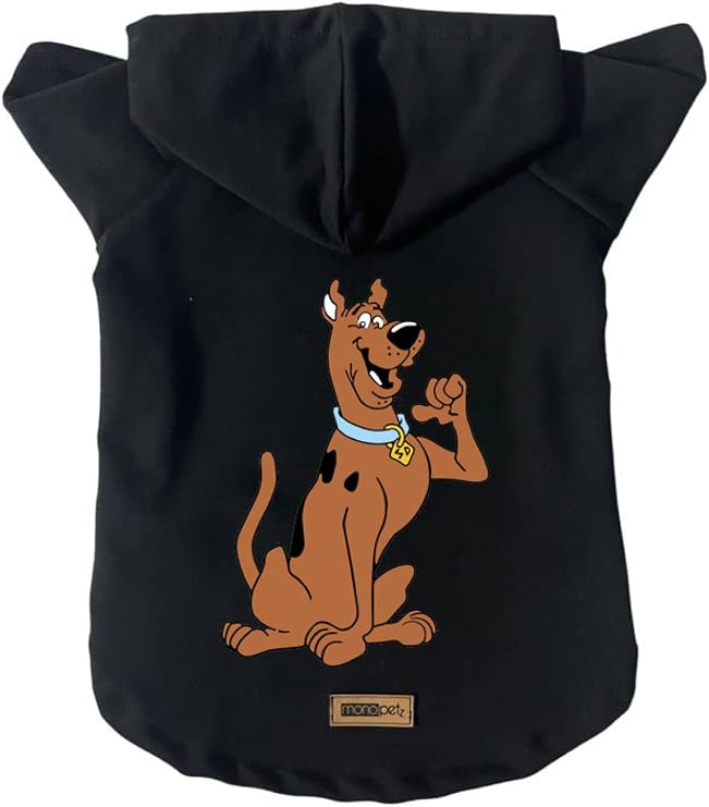 Kapişonlu Polar Sweatshirt Köpek ve Kedi Kıyafeti & Elbisesi - Siyah Scooby Doo M Beden