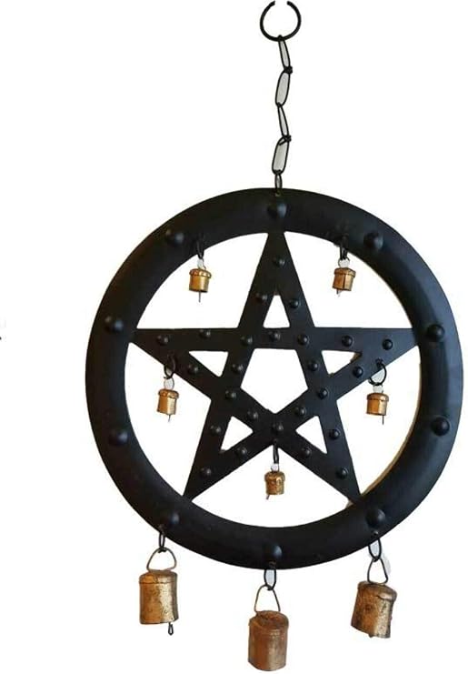 Black Pentagram Wind Chime - 9 1/2"