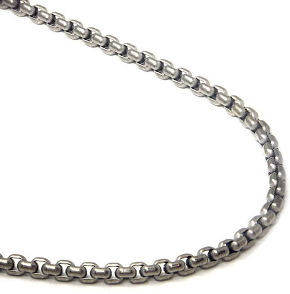 True Titanium 4MM Box Chain Link Necklace