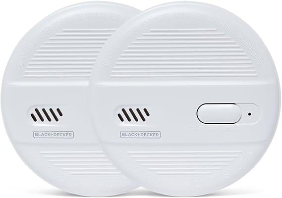 BLACK+DECKER - Easy Install Smoke Detector Fire Alarm 2 Pack for Homes