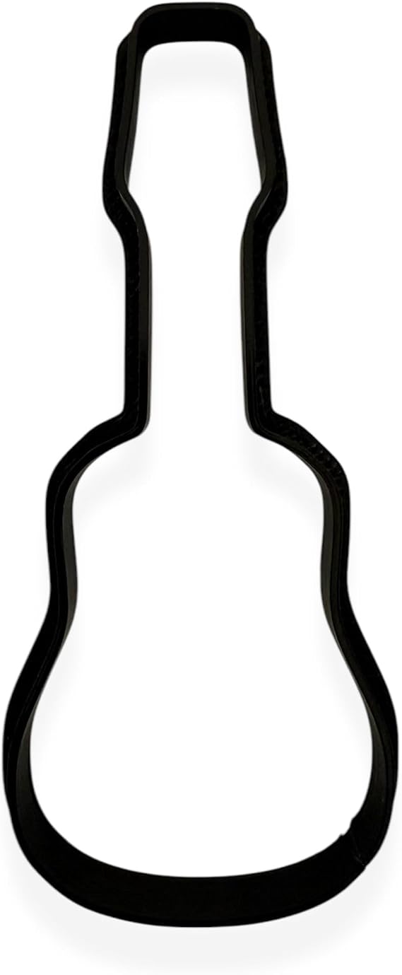 Acoustic Guitar Cookie Cutter with Easy Push Design (5 inch)