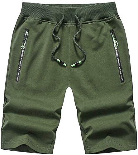 CREATMO US Men's Shorts Zipper Pocket Elastic Waist Stretch Summer Casual Beach
