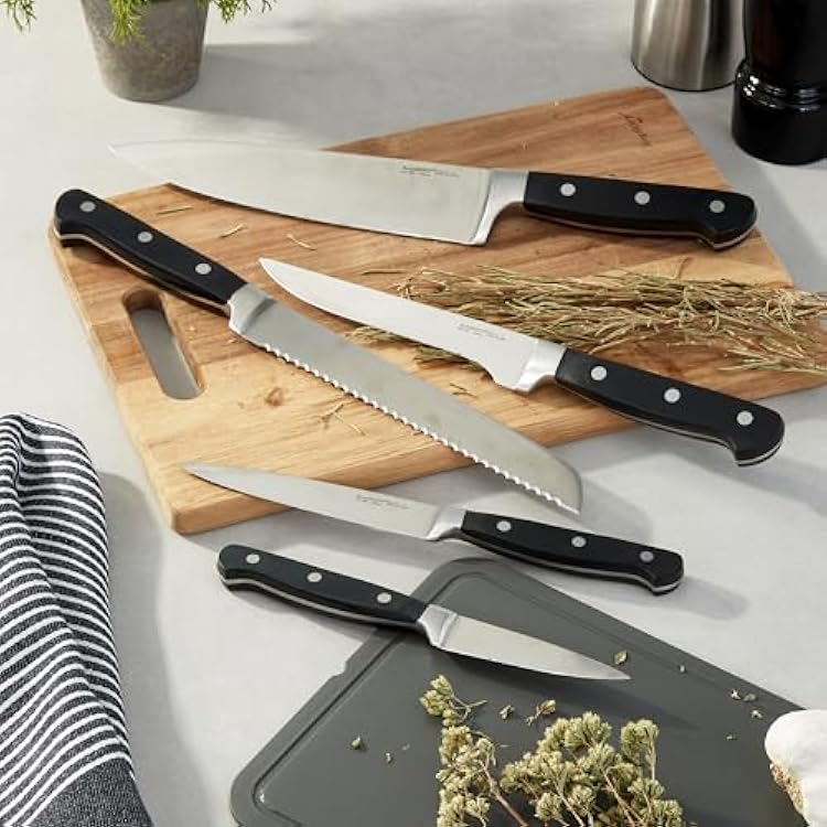 BergHOFF 5 Piece Contemporary Riveted Cutlery Set, Black,