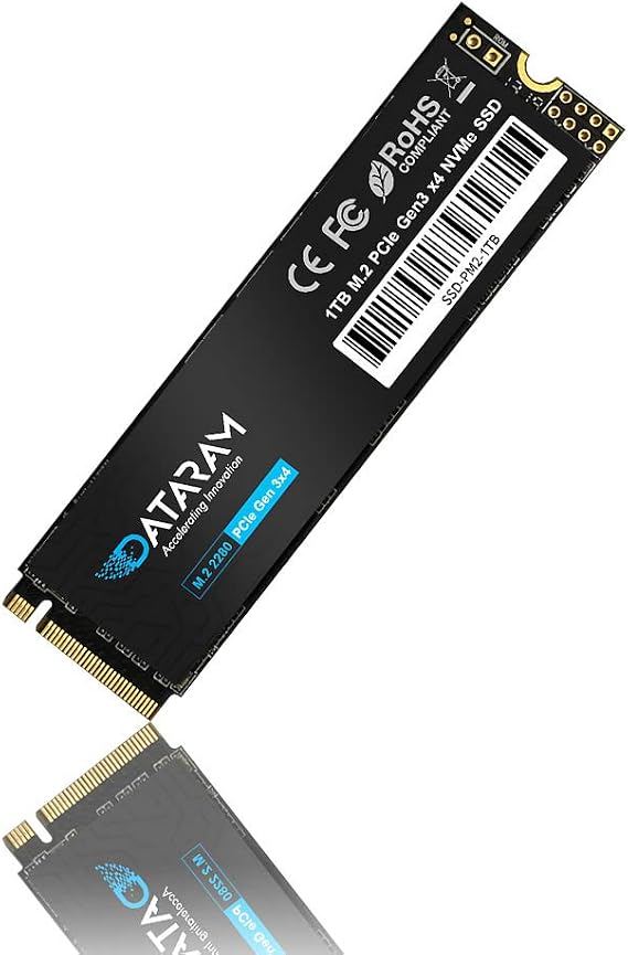 Dataram Internal SSD, PCIe NVMe M.2 2280 Solid State Drive, PCIe Gen3 8Gb/s (1TB)