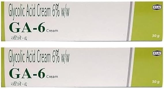 GA-6 Glycolic Acid 6% Cream for All Skin Types, 30g (Pack of 2)