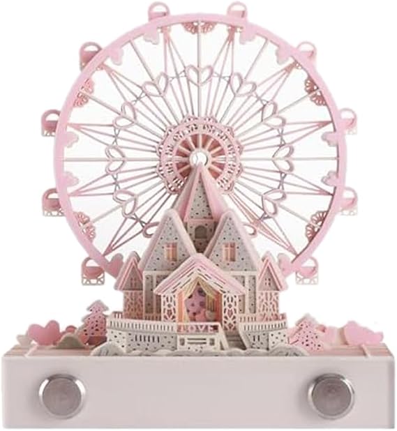 1 PCS 3D Notepad Desk Calendar with Lights, Artist Desk Calendar Pink 2024 Calendar 3D Notepad Artopad Engraving