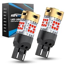 Marsauto 7443 7440 Led Bulb, Brake Parking 7444 T20 Lights Red, 3600LM Super Bright Anti Hyper Flash, Replace Brake Stop Tail Parking LED Bulbs, [Turbo Fan & Can-bus], ONLY Standard Socket, Pack of 2