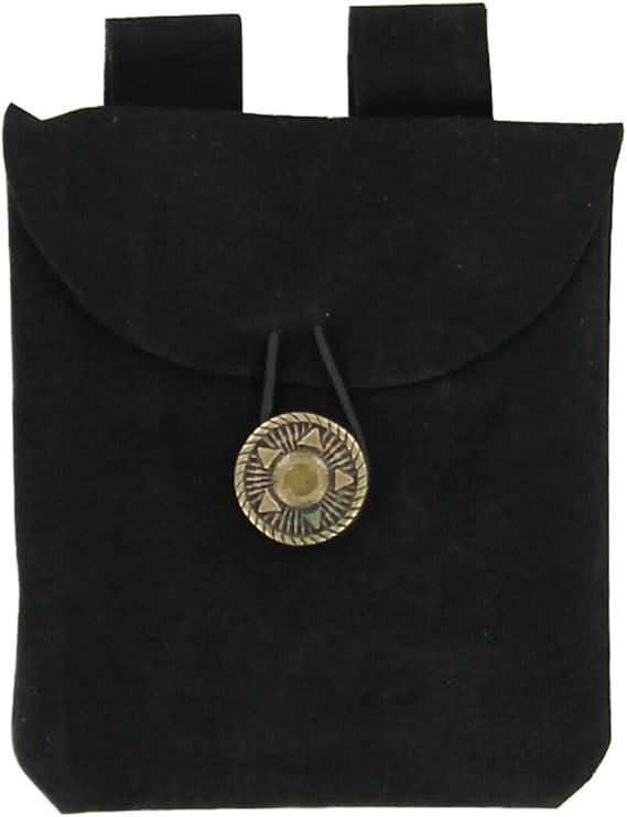 Armory ReplicasTM Renaissance Vibes: Medieval Black & Brown Suede Pouches, Conscious Violet & Peaceful Blues Leather Lights