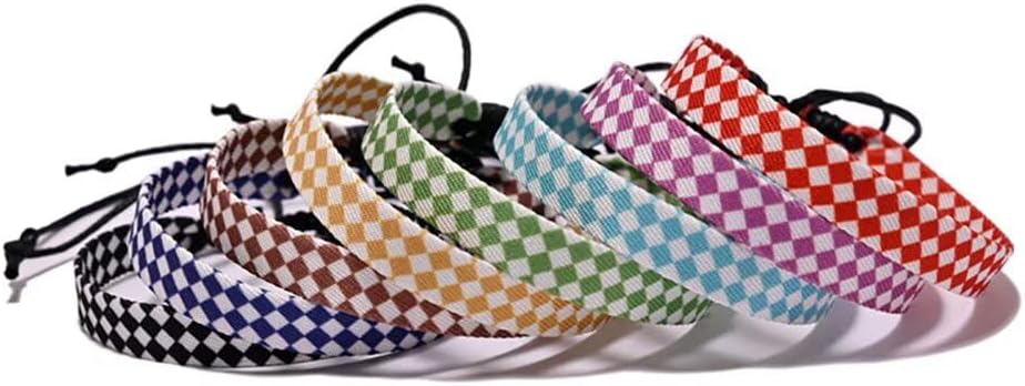 Zian 8 Pieces Colorful Checkered Braided Bracelets for Women Men Handmade Adjustable Geometric Plaid Bracelets Friendship Wristbands Birthday Party Jewelry Gifts