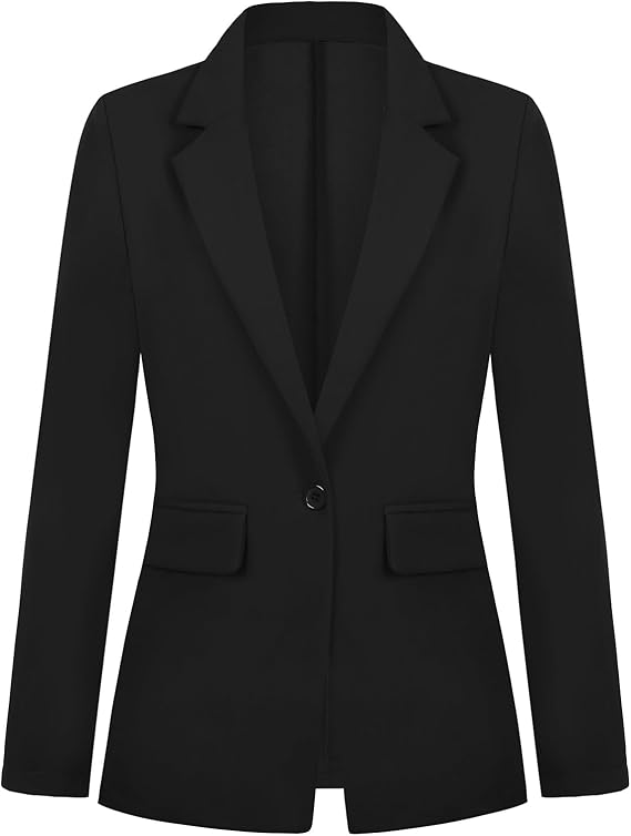 Womens Blazer Suit One Button Jacket Blazers Notched Lapel Casual Elegant Classic Formal Long Sleeve Workwear Lapel Suit