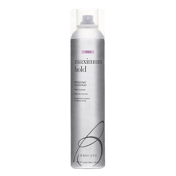 Brocato Maximum Hold Finishing Hairspray (50% VOC), 10oz | Exceptional Control and Brilliant Finish, For All Hair Styles
