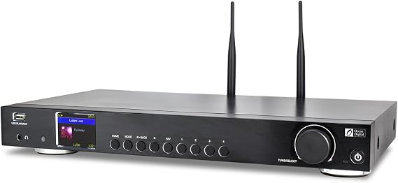 Ocean Digital WR-50 Internet Radio Tuner Component Wi-Fi, Ethernet LAN, Podcasts, Stereo Outputs to Connect Hi-Fi System, Bluetooth Receiver, USB Playback, Remote Control, 2.4" Color Display