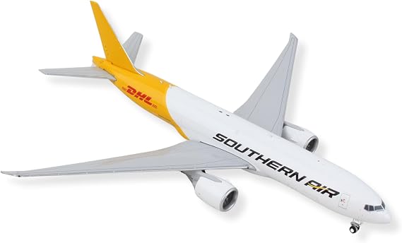 Boeing 777F Commercial Aircraft Southern Air - DHL White and Yellow 1/400 Diecast Model Airplane by GeminiJets