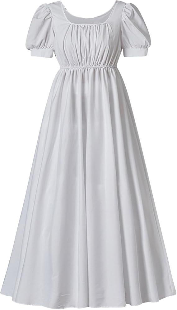 OPHPY Womens Renaissance Dress Vintage Medieval Cottagecore Dresses Square Neck Irish Peasant Top Underdress Chemise Costume