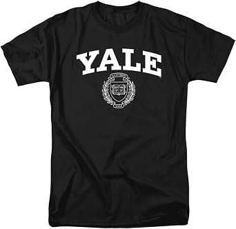 Yale University Official Yale Seal Unisex Adult T Shirt,Black, Large