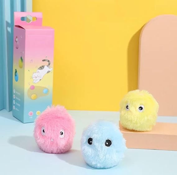 Sensörlü Peluş Kedi Oyuncağı 3 Farkı Ses Çıkaran Dokunmaya Duyarlı Eğlenceli Kedi Oyun Topu (PEMBE)