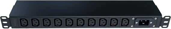 WTH-CS/PDU-C13-E (US121052E) Heavy Duty Metal 1U Rack Mount PDU, Inlet C20 20A 120/240V Open end (Without Extension Cord), Outlet C13 x10 Ports