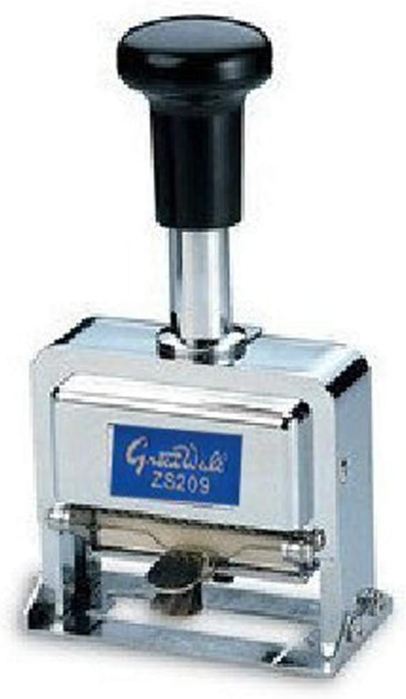 Precision Automatic Numbering Machine/Stamp Self-inking 9 Wheels, 5mm Digits + Free Ink, 2 Free Dry Inking Pads