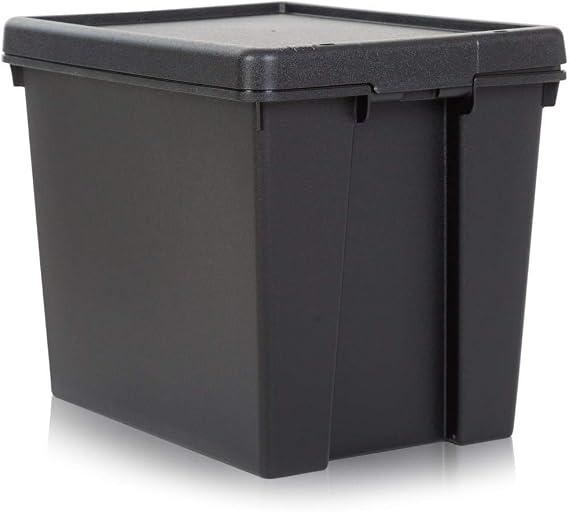 Wham 2 x Bam Heavy Duty Recycling Box - 24 Litres with Lid - 38.5 x 29 x 31.5 cm - Black