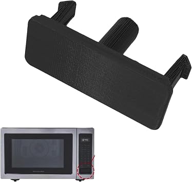 Microwave Oven Door Eject Button for KitchenAid,Whirlpool Upgraded, Reinforced, Thickened Rectangular Button Replacement (Black)