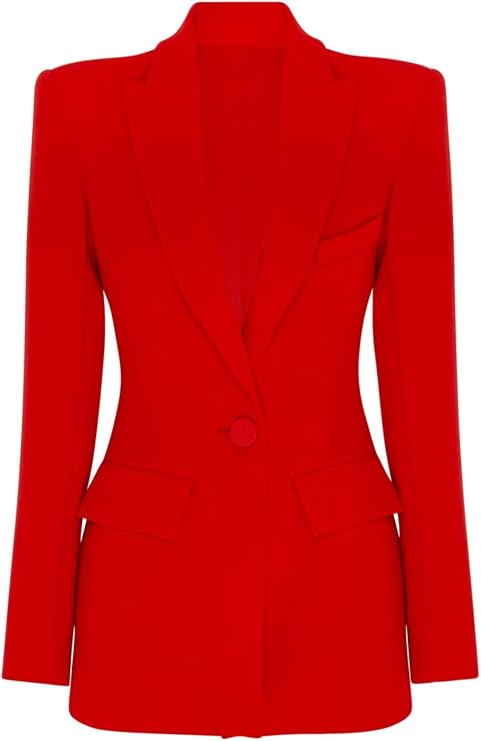 Women's Wedding Blazer Single Breasted Coat Peak Lapel Formal Dresswear