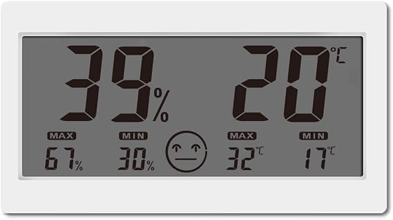Digital Thermometer Indoor Thermometer Hygrometer Display with MAX/MIN Same Time Room Temperature Monitor Humidity Gauge with Big Screen Stand Wall Hanging Magnet Greenhouse House Kitchen Car (1)