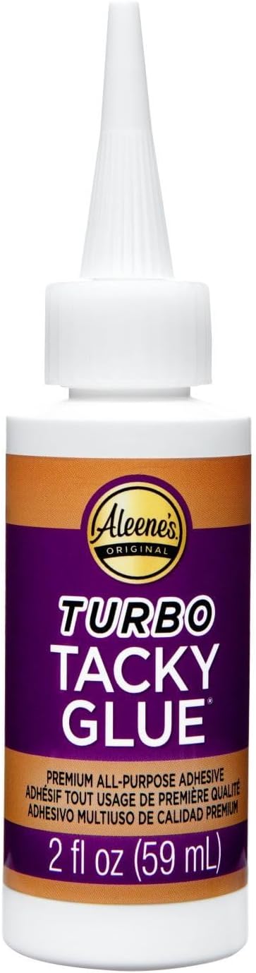 Aleene's Turbo Tacky Glue for Crafts, Needlenose Tip for Precision Application, Stong Bond Adhesive, Dries Clear, 2 fl oz