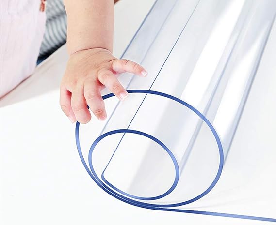 Wadrac Plastic Clear Table Cover Protector-1.5mm Thick PVC Glass Desk Topper Pad Waterproof Scratchproof for Office Pad Writing Desk Mat Pad Children Painting Game Table Living Room Protective Vinyl
