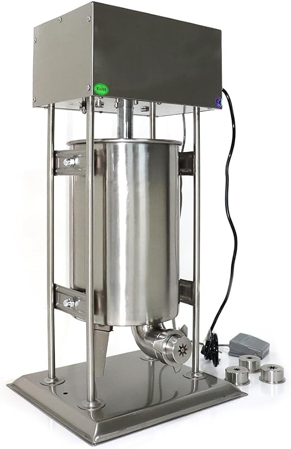 Electric Churros Maker Machine, 15L Automatic Vertical Electric Latin Fruit Machine Commercial Churro Donut Sausage Stuffer Machine for Commercial, Home, Hotels, Cafes, Bakeries