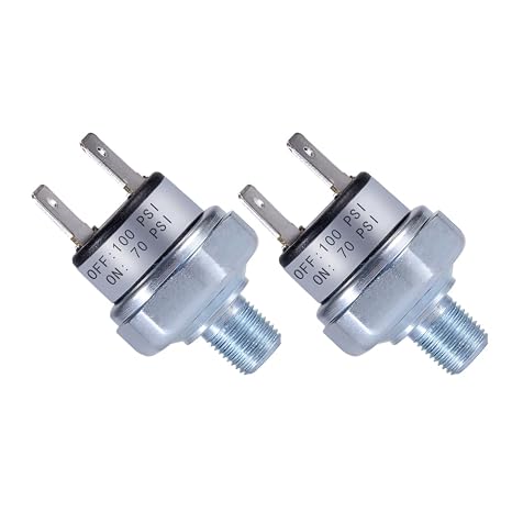 Air Compressor Pressure Switch 70-100 PSI 1/8"-27 NPT 24V 12V DC 110V 120V 240V AC 100PSI Pressure Controller 70PSI