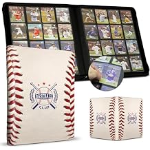 Baseball Card Binder 16 Pocket, Premium 1000+ Cards PU Cover Trading Sports Card Binder Side Loading Card Holder Collection Album Folders