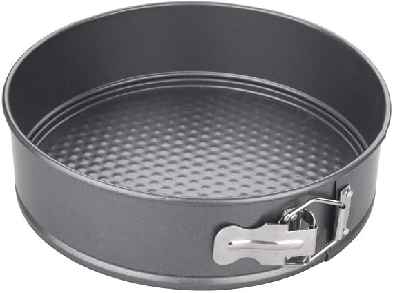 Chef Aid Non-Stick Spring Form Cake Tin, Round Cake pan with Loose Base for Easy Release, Fridge and Freezer Safe. Grey, 20 x 6.8 cm