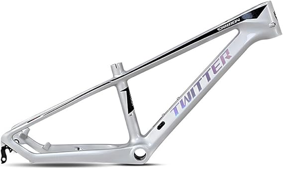 10.5in BMX Frames 20er XC Cyclocross Mountain Bike Hardtail Frame Carbon Fibre Disc Brake Rigid Frame BB68mm Threaded Bottom Bracket 135mm Quick Release(Titanium)