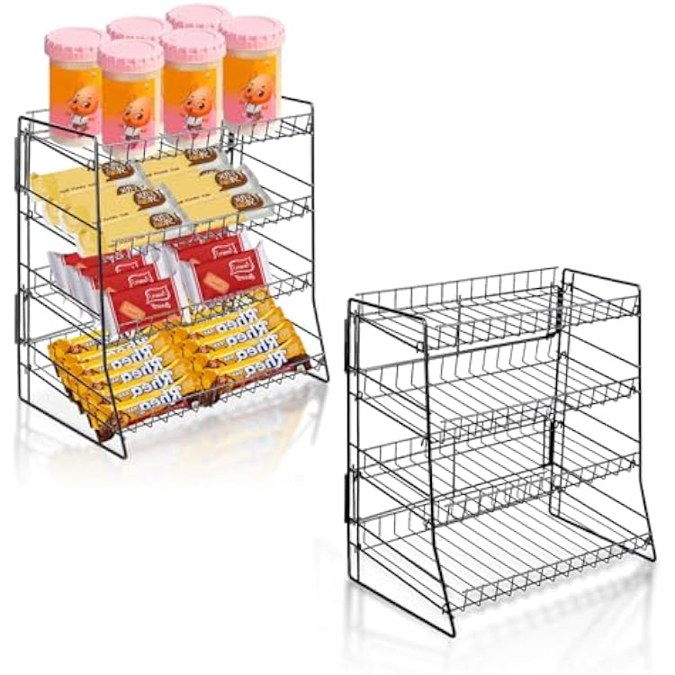 Rula Candy Display Rack, Metal Display Stand with Countertop Snack Organizer, for Offices & Stores - 2 Pack